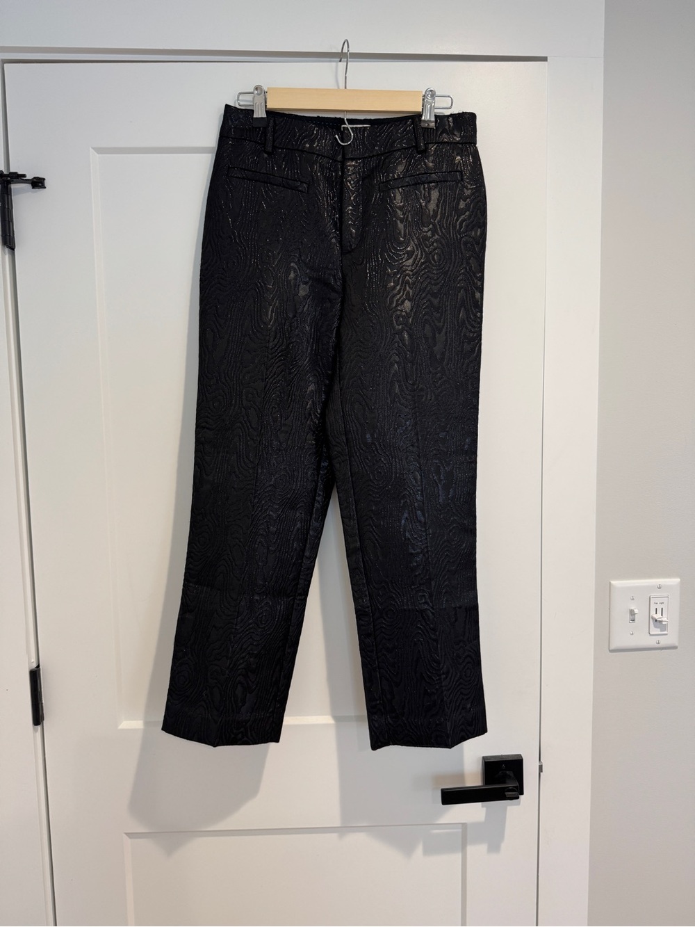 Anthropologie Black Slim Dress Pants with Subtle Stitching